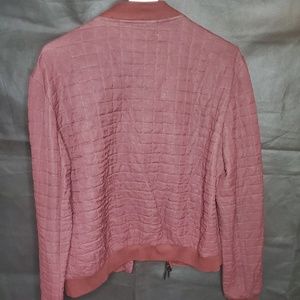 Burgundy Quilted Bomber Jacket